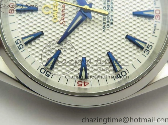 0216 EasyCare Aqua Terra Master Ryder Cup Edition VSF 1:1 Best Edition White Textured Dial on Blue Nylon Strap A8500 Super Clone 8016